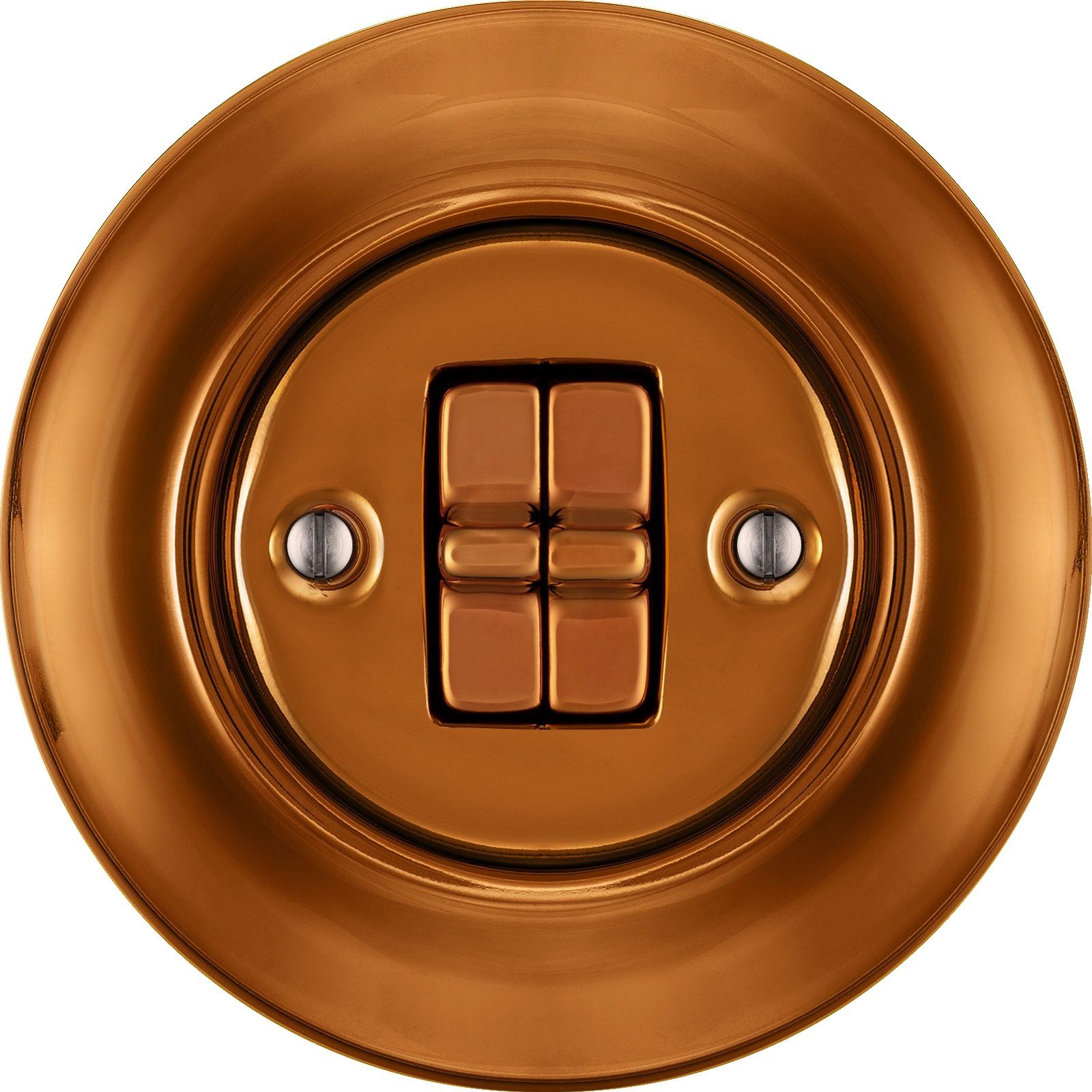 Katy Paty CUPRUM-NITIDUM Porzellan-Kippschalter schmal 2-fach, Serie, kupfer metallic