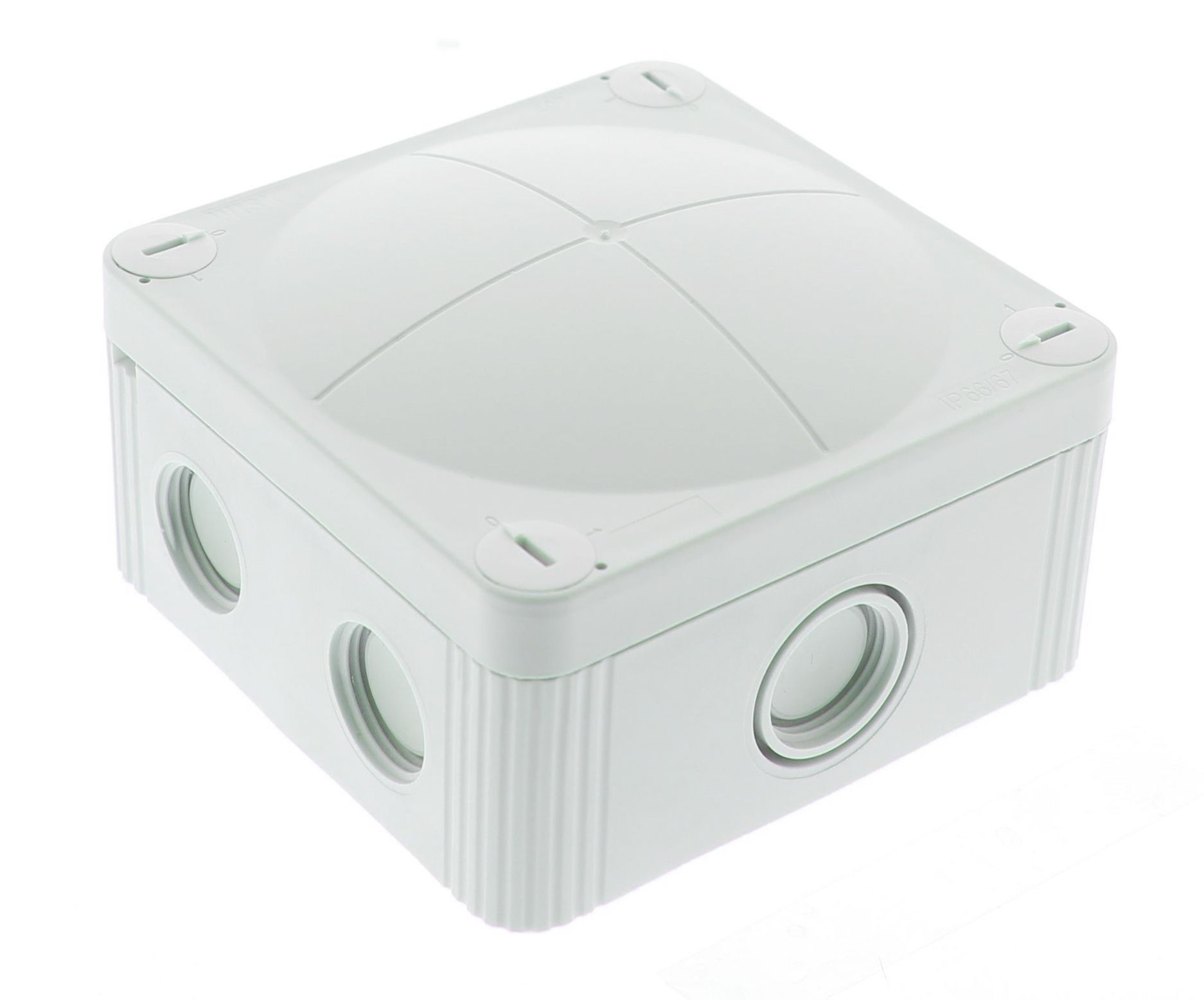 WISKA 10105597 Abzweigkasten, 4mm², mit schraublosen Klemmen, IP66/IP67, 400 V, lichtgrau
