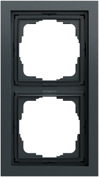 Gira 0212735 Abdeckrahmen 2-fach für flachen Einbau, Gira F200, anthrazit (lackiert)