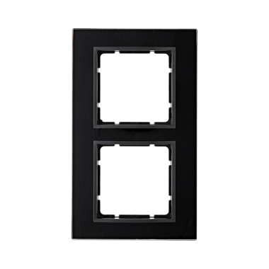 Berker 10126616 Glasrahmen 2-fach, B.7, Glas schwarz/anthrazit matt