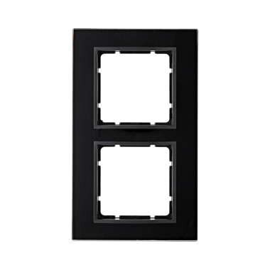 Berker 10126616 Glasrahmen 2-fach, B.7, Glas schwarz/anthrazit matt