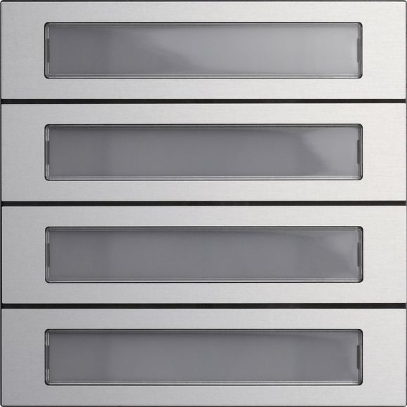 Gira 5534916 System 106 Ruftastenmodul, 4-fach, System 106, Aluminium eloxiert