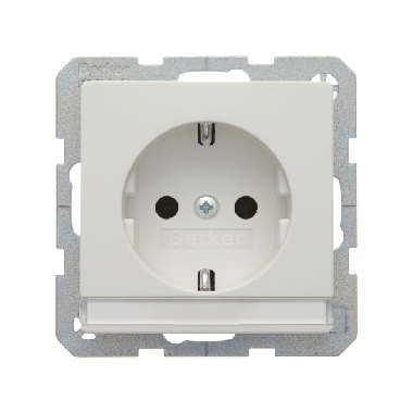 Berker 47506089 Schutzkontakt-Steckdose mit Beschriftungsfeld, Q.x, polarweiß samt