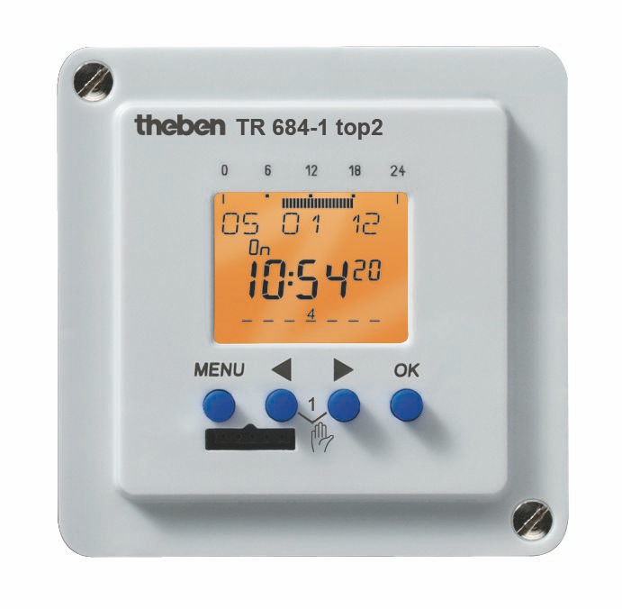 Theben 6840100 TR 684-1 top2 Digital Schaltuhr 1 Kanal, Schaltuhrbaustein für die Einbaumontage, ohne Netzteil