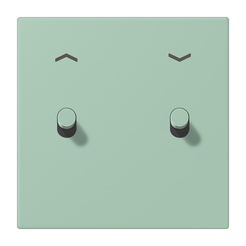 Jung LC12-5PR0217 Abdeckung mit Kipphebel "Zylinder", 2 Kipphebel, mit Pfeilsymbolen, vert anglais clair