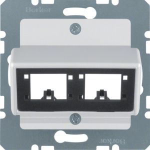 Berker 14721404 Zentralplatte für 1 oder 2 Einzelmodule Reichle&De-Massari, alu matt
