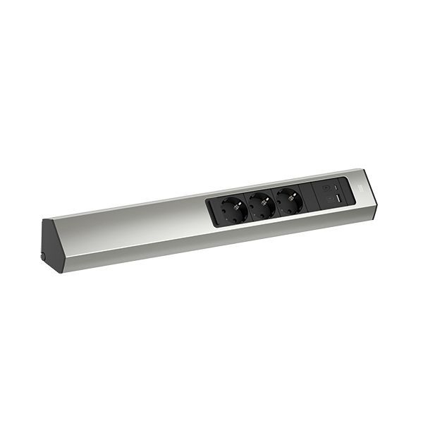 Bachmann 932.006 CASIA 2 Steckdosenleiste, 1x USB A/C 22W Charger, 3x Schutzkontaktsteckdosen, Zuleitung 2,0m H05VV-F3G1,5mm², Schutzkontakt-Montagestecker