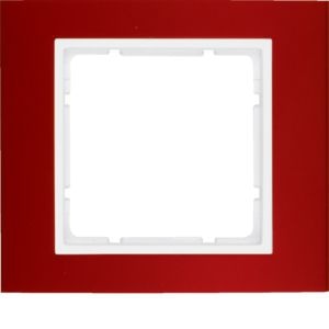 Berker 10113022 Rahmen 1-fach B.3 aluminium rot/polarweiß matt, aluminium eloxiert