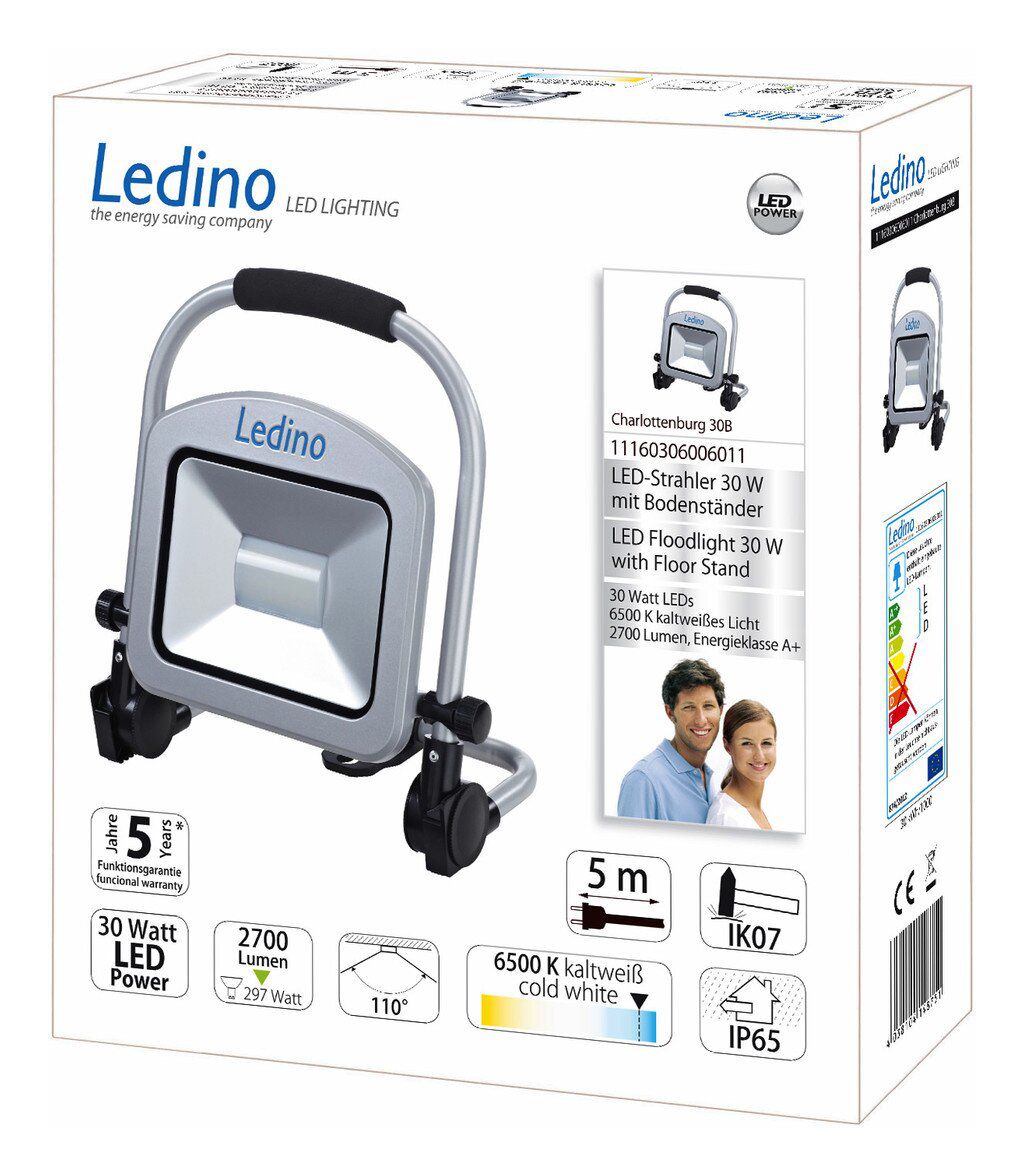 Ledino 11160306006011 LED-Standstrahler 30W Charlottenburg 30B, 6500K, si