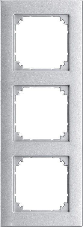 Merten 488360 Rahmen, 3-fach, bündiger Einbau, M-PLAN II, aluminium