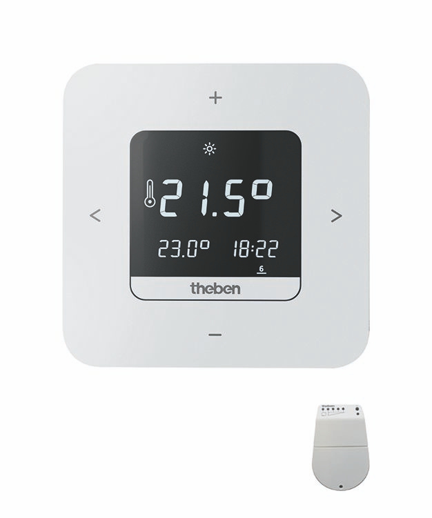 Theben 8139203 RAMSES 813 top3 Set A Digital-Uhrenthermostat, Wochenprogramm, Batterieversion, App-Bedienung möglich, Empfänger für Wandbefestigung