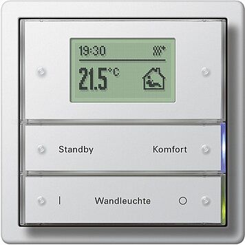Gira 2042112 Tastsensensor 3 Plus 2-fach für KNX, Flächenschalter, reinweiß glänzend
