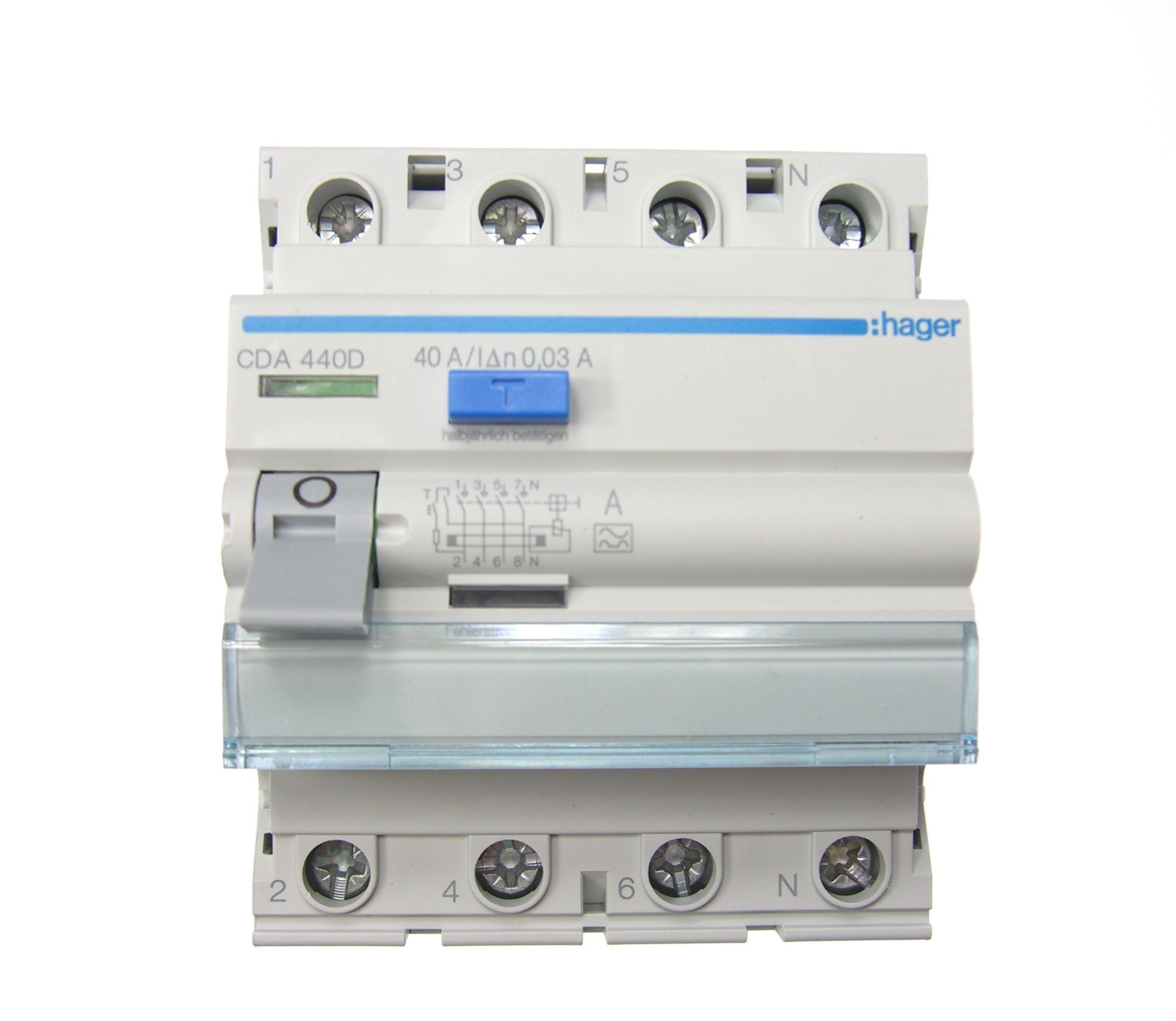Hager CDA 425 D Fehlerstrom-Schutzschalter, 4polig, 25A, 30mA, Typ A