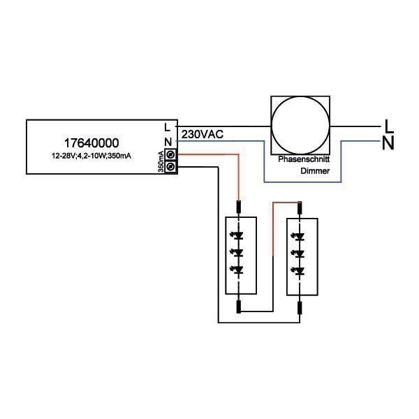 Brumberg 17640000 LED-Konverter 350 mA, 4,2-10 W, Phasenabschnitt dimmbar, Konfektionierung: Plug