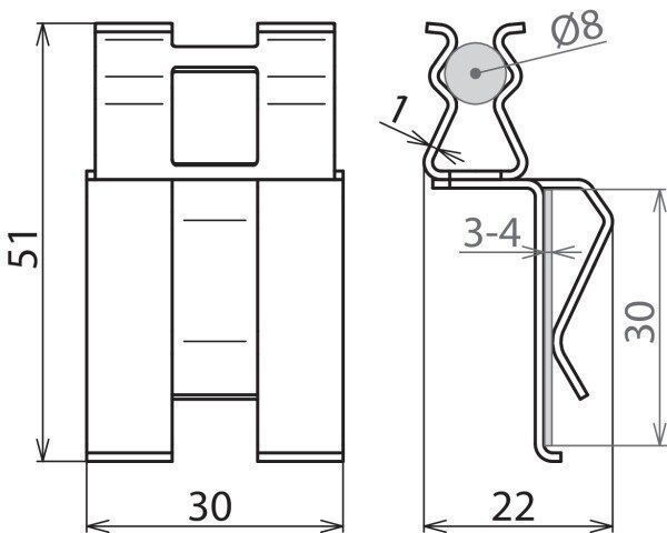 Dehn + Söhne 308 141 Bewehrungsklemme DEHNclip® 8/30mm