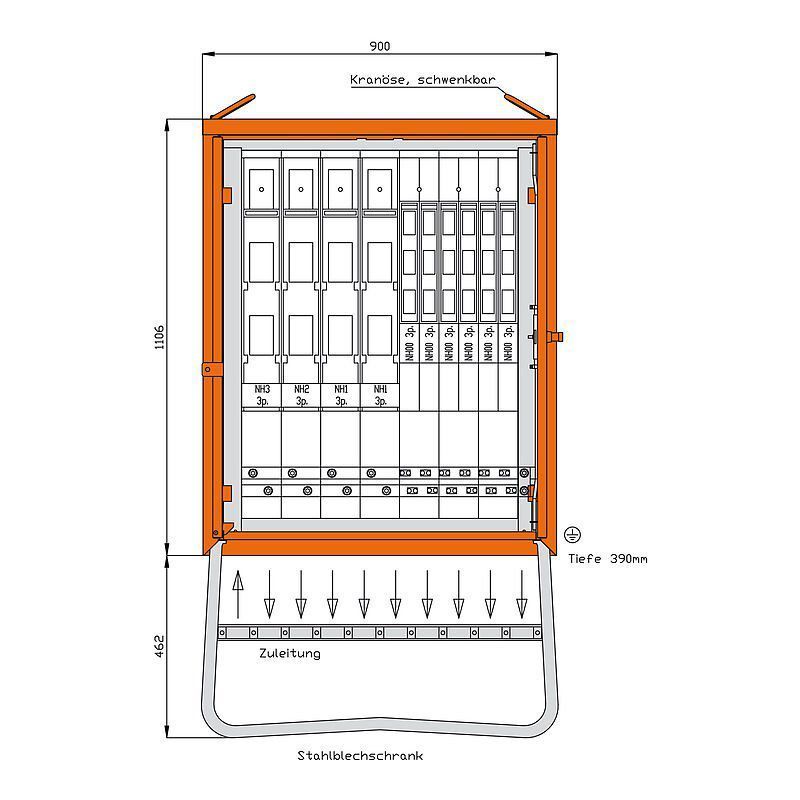 Walther WGV0092 Gruppenverteilerschrank 436kVA