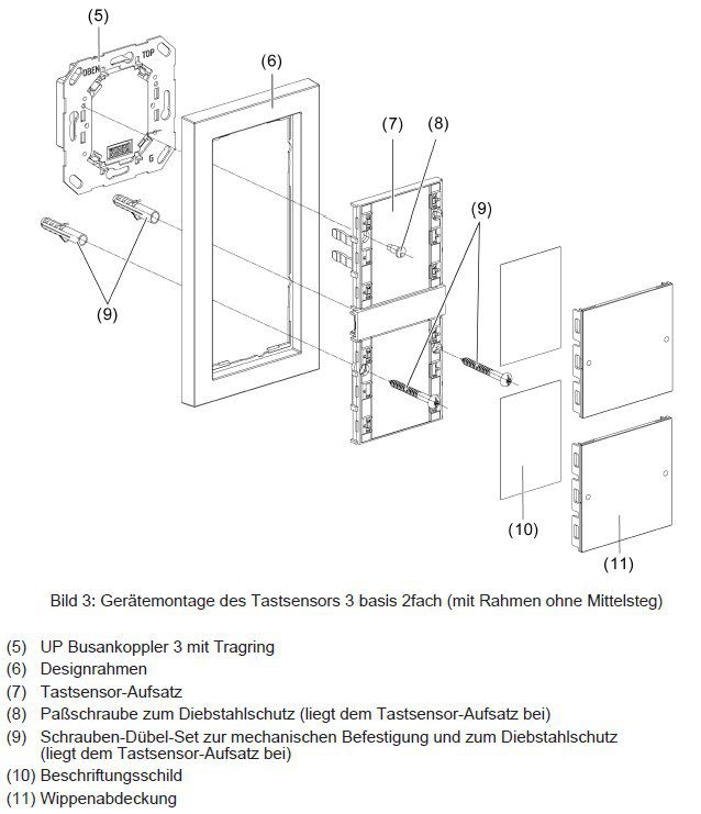 Gira 511200 Tastsensor3 Basis 2-fach (1+1)