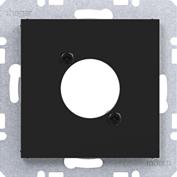 Hager WAF1177BG Zentralplatte für XLR Steckverbinder D-Serie, A.x/C.x/S.x/B.x/Q.x/K.x, nachtschwarz glänzend