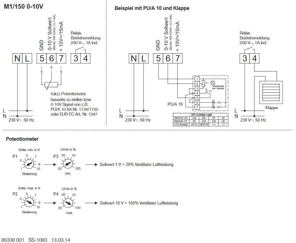 Helios MiniVent M1/150 0-10V Kleinraumventilator regelbar