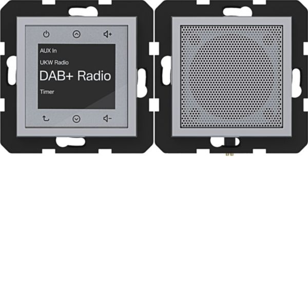 Hager WAN6010TA Radio Touch Unterputz DAB+ mit Lautsprecher, A.x/C.x, titan matt