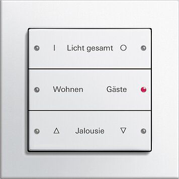 Gira 533300 eNet Funk Wandsender 3-fach, System 55, Inbetriebnahme-Wippen