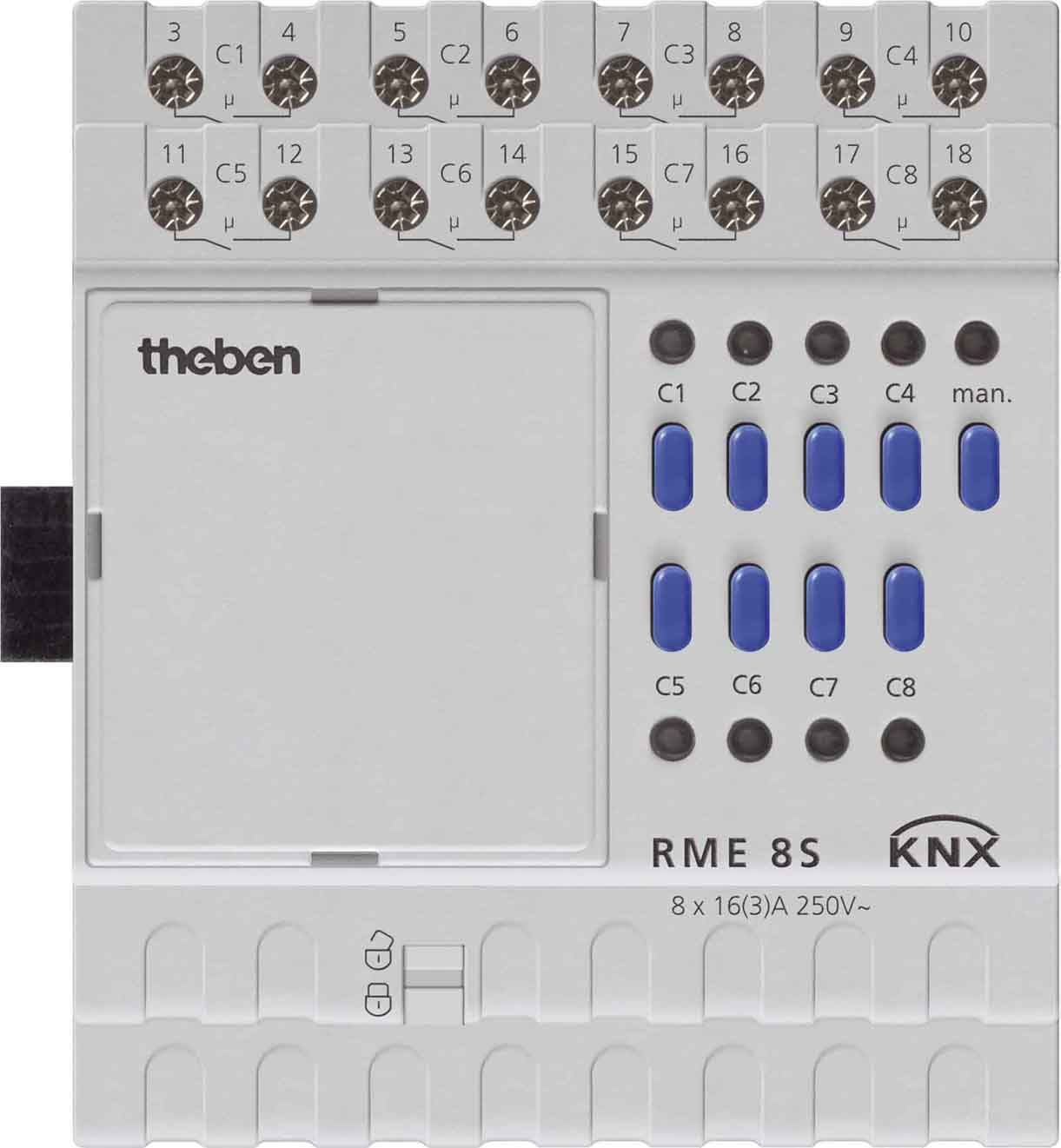 Theben 4930225 RME 8 S KNX Schaltaktor 8-fach, Erweiterungsgerät