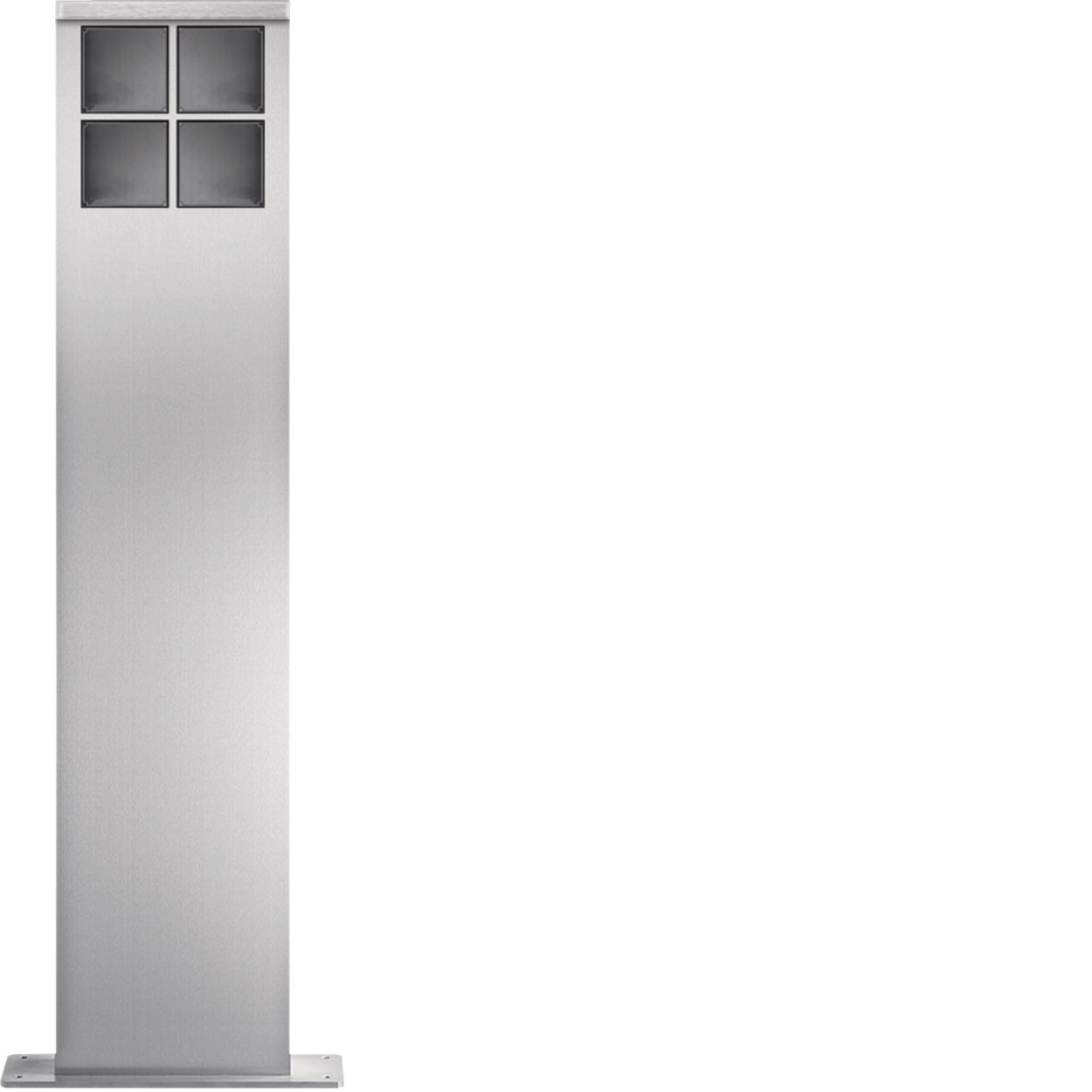 Elcom 4824282 Standsäule 4/2 mit LED Flächenleuchte, Edelstahl matt, MODESTA