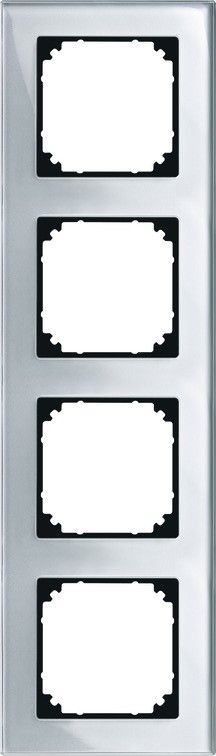 Merten 489460 Echtglasrahmen 4-fach, M-PLAN, Diamantsilber