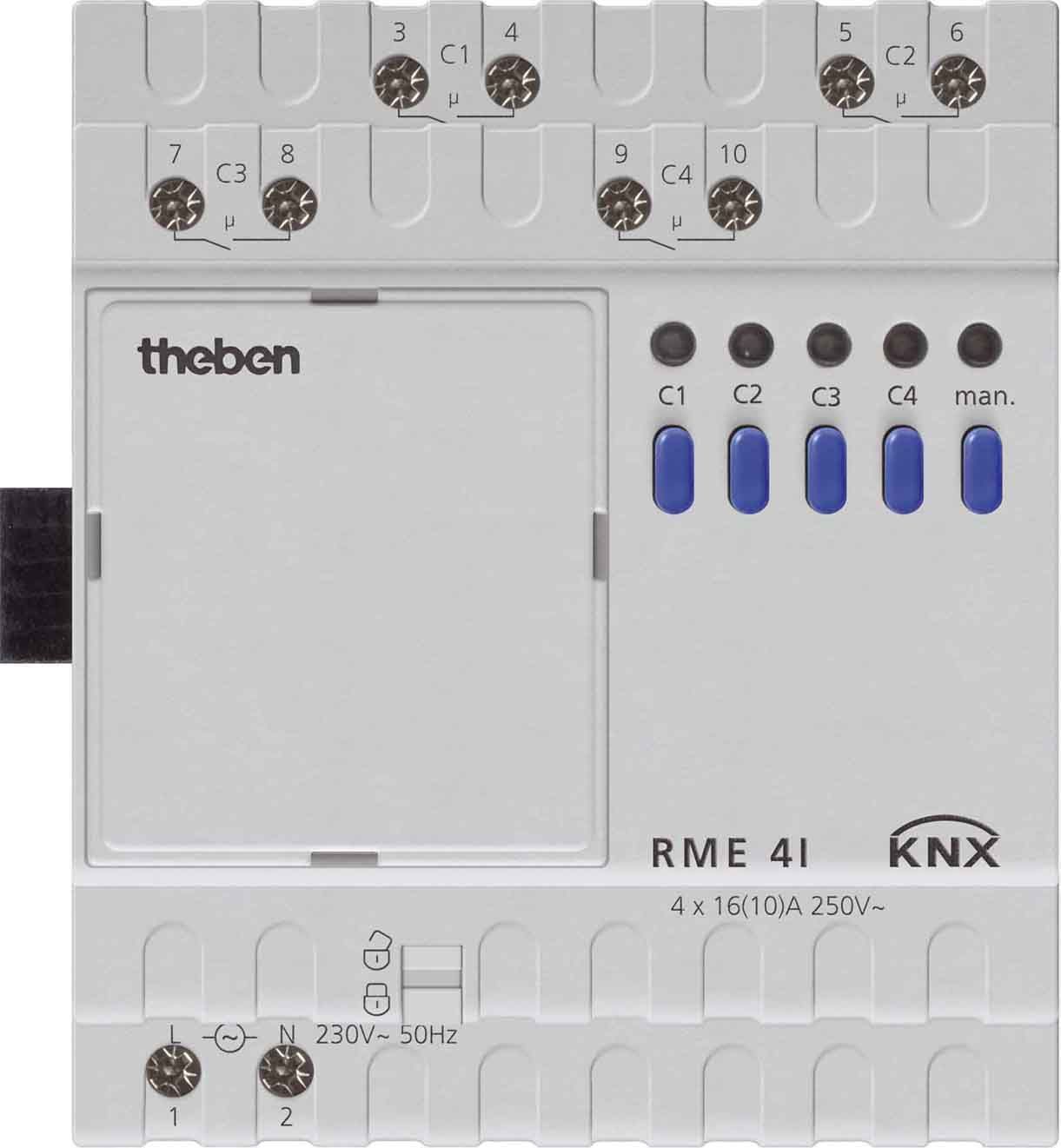 Theben 4930215 RME 4 I KNX Schaltaktor 4-fach, C-Last, Erweiterungsgerät