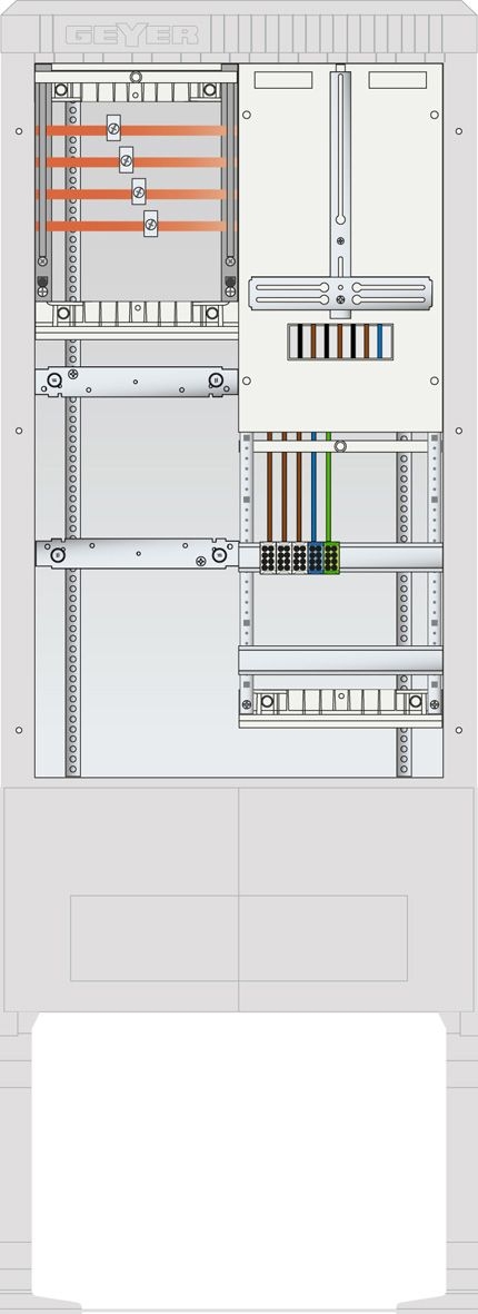 ABN SZ175ZZ1400 Zähleranschlusssäule 1 ZP, 4pol, HLAK, 25 mm², grau