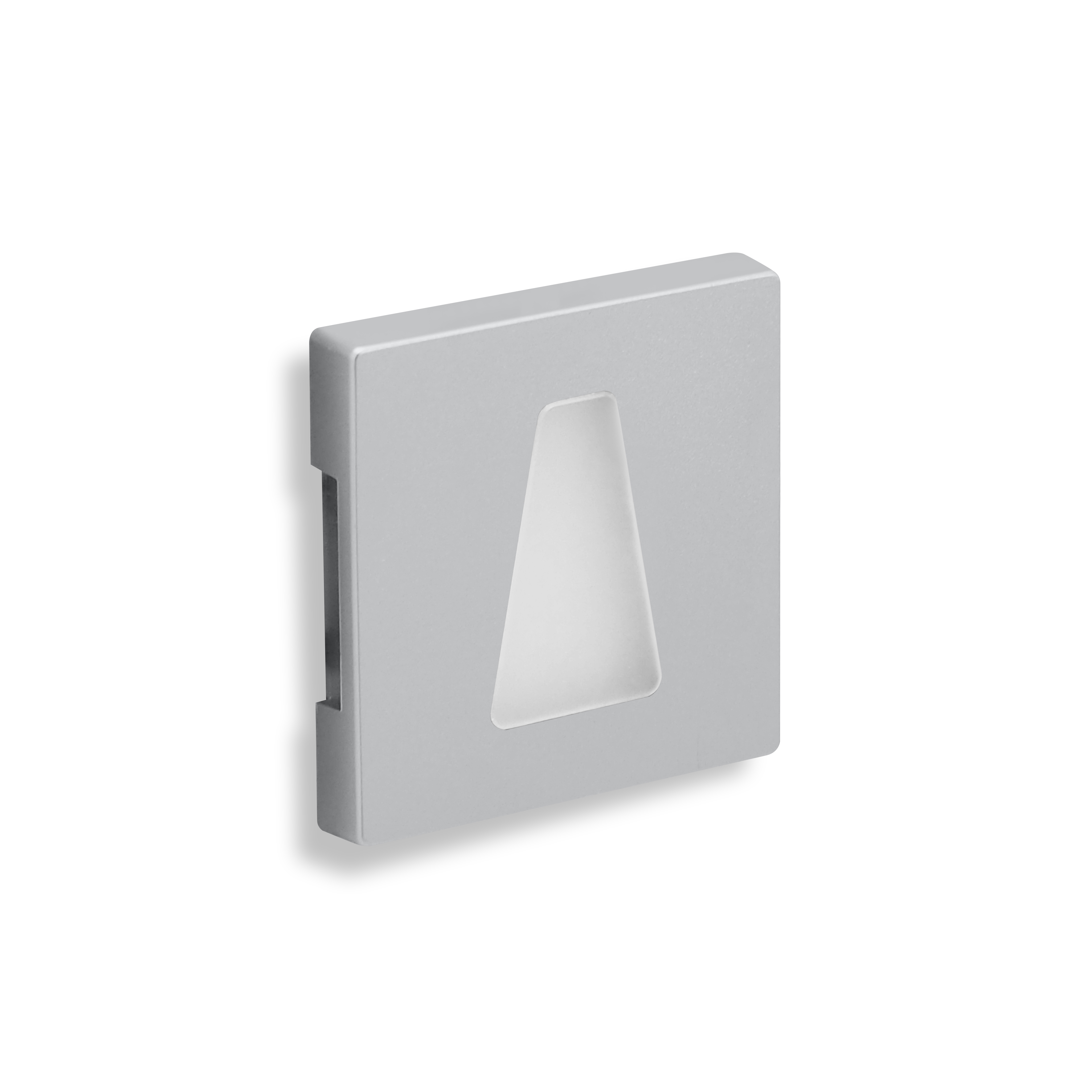 qles WET0860 Wandeinbauleuchte Trapez, für Merten System-M, beleuchtet/LED/warmweiß (3000k), Aluminium, edelmatt, IP44