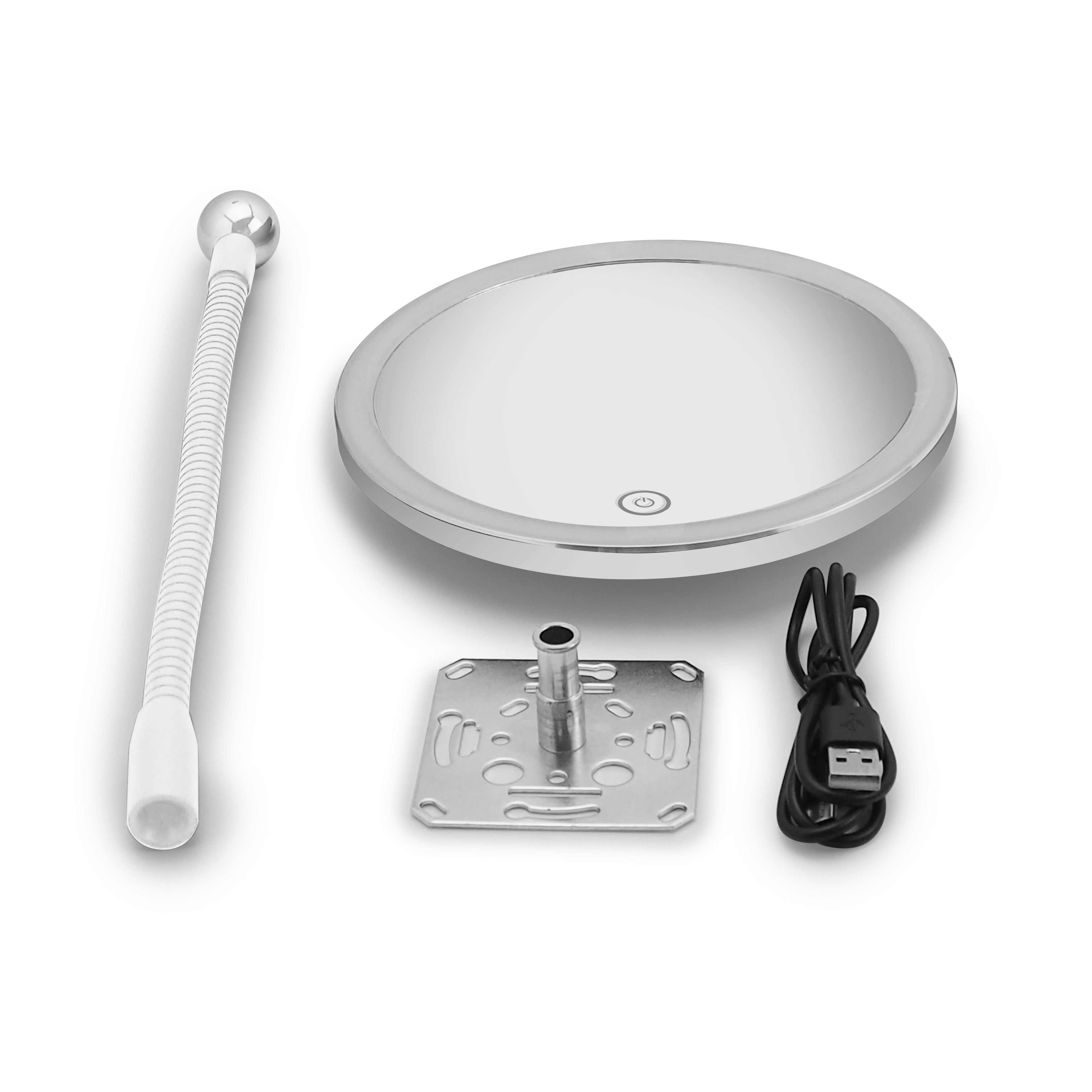 qles KSP0625 Kosmetikspiegel Silber mit Flexarm, für Merten System-M, Aktivweiß glänzend, brillant