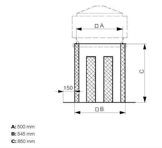 Maico SD 25 Sockel-Schalldämpfer für saugseitige Geräuschreduzierungvon Dachventilatoren, DN 250 mm