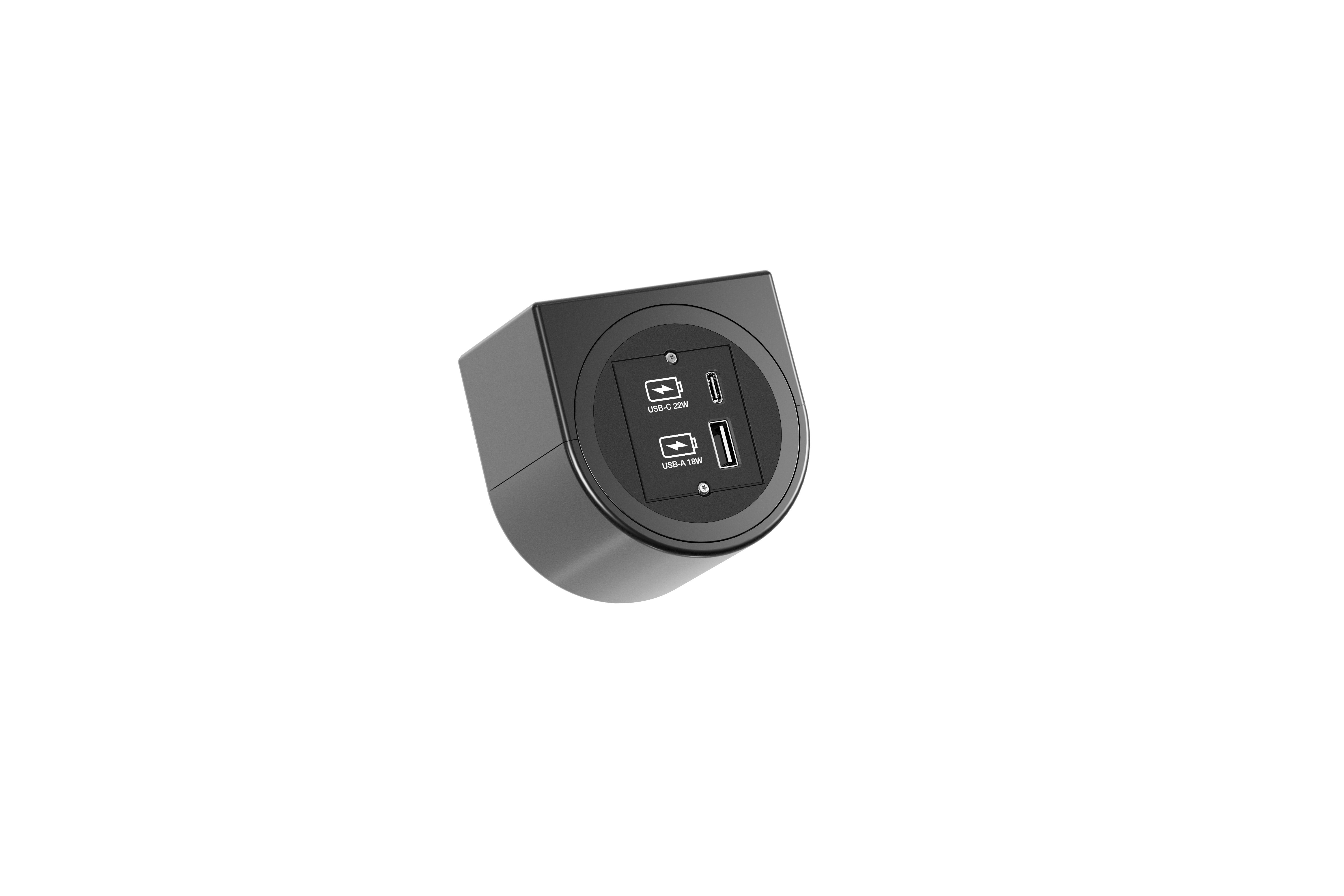 Bachmann BM0020085 Steckdoseneinheit PIX HOLDER 1-fach, 1x Сustom Module USB А/С 22 W, 0,2 m GST18, schwarz