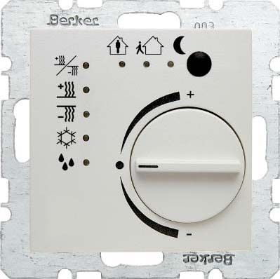 Berker 75441189 Temperaturregler mit Tasterschnittstelle, S.1/B.3/B.7, polarweiß matt