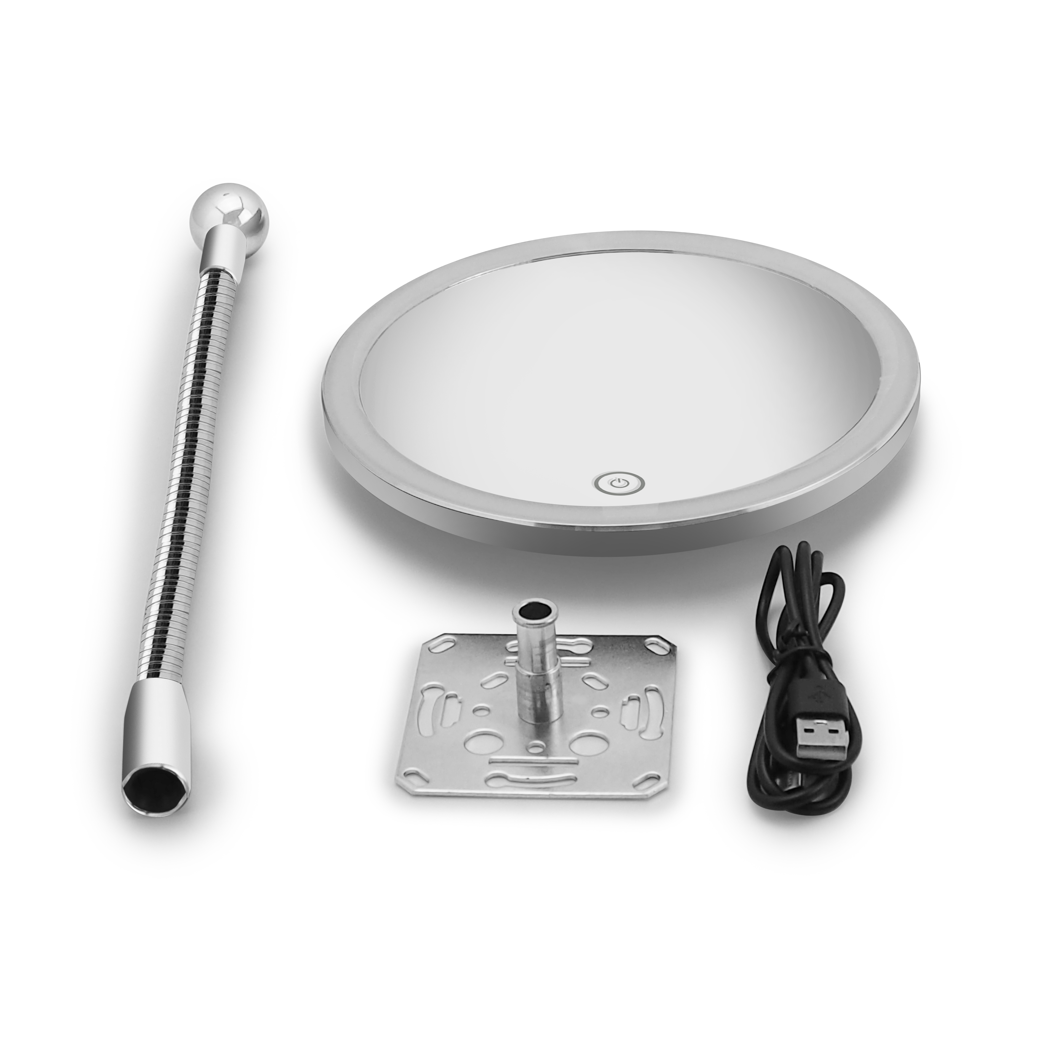 qles KSP0110 Kosmetikspiegel Silber mit Flexarm, für Merten D-Life/System-M, Chrom
