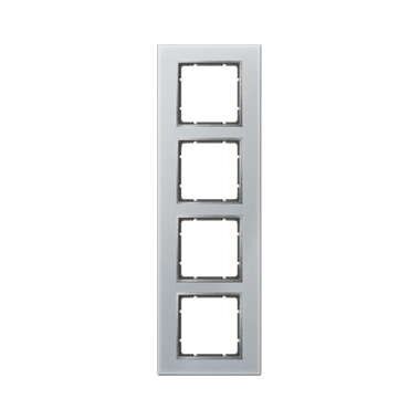 Berker 10146414 Glasrahmen 4-fach, B.7,  Glas alu/alu matt lackiert
