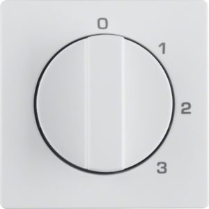 Berker 1096608900 Zentralstück mit Drehknopf für 3-Stufenschalter, Q.x, polarweiß samt