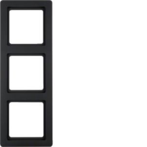 Berker MAN0201323 Rahmen 3-fach, Q.1, tiefschwarz matt