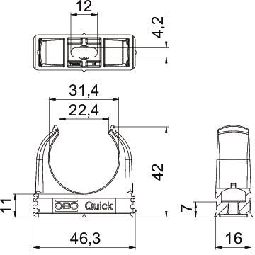 OBO Bettermann 2955/ M32 OBO-Quick-Schelle M32, 50-Stück, lichtgrau