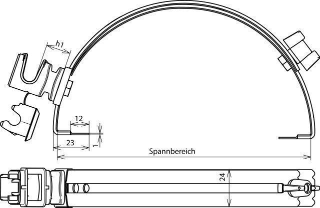 Dehn 204 107 Dachleitungshalter verstellbar