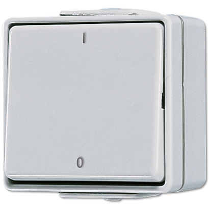Jung 602W Wippschalter, Aus 2-polig, 10 AX 250 V ~, IP 44, WG 600