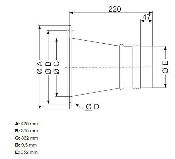 Maico ELA 35 Elastischer Verbindungsstutzen zur schall- und vibrationsgedämpften Verbindung von Lüftungsleitungen, DN 355