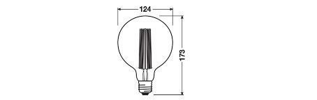Ledvance 4058075761391 Vintage 1906® LED GLOBE 125, 320 °, 11 W, 818, 500 lm, E27, dimmbar