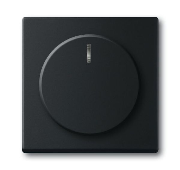 Busch-Jaeger 6540-885-102 Zentralscheibe für Drehdimmer mit transparentem Leuchtring, schwarz matt, Plattform 63