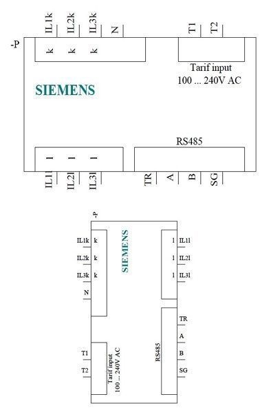 Siemens 7KT1666-0EE01-0EE Energiezähler, Hutschienengerät, 80 A, 3-phasig, Modbus RTU/ASCII + MID geeicht (2022), eigenversorgt, Schraubanschluss