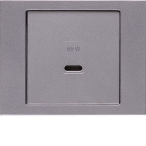 Berker 48607004 Zentralstück für USB Ladesteckdose Typ C, K.x, edelstahl matt lackiert