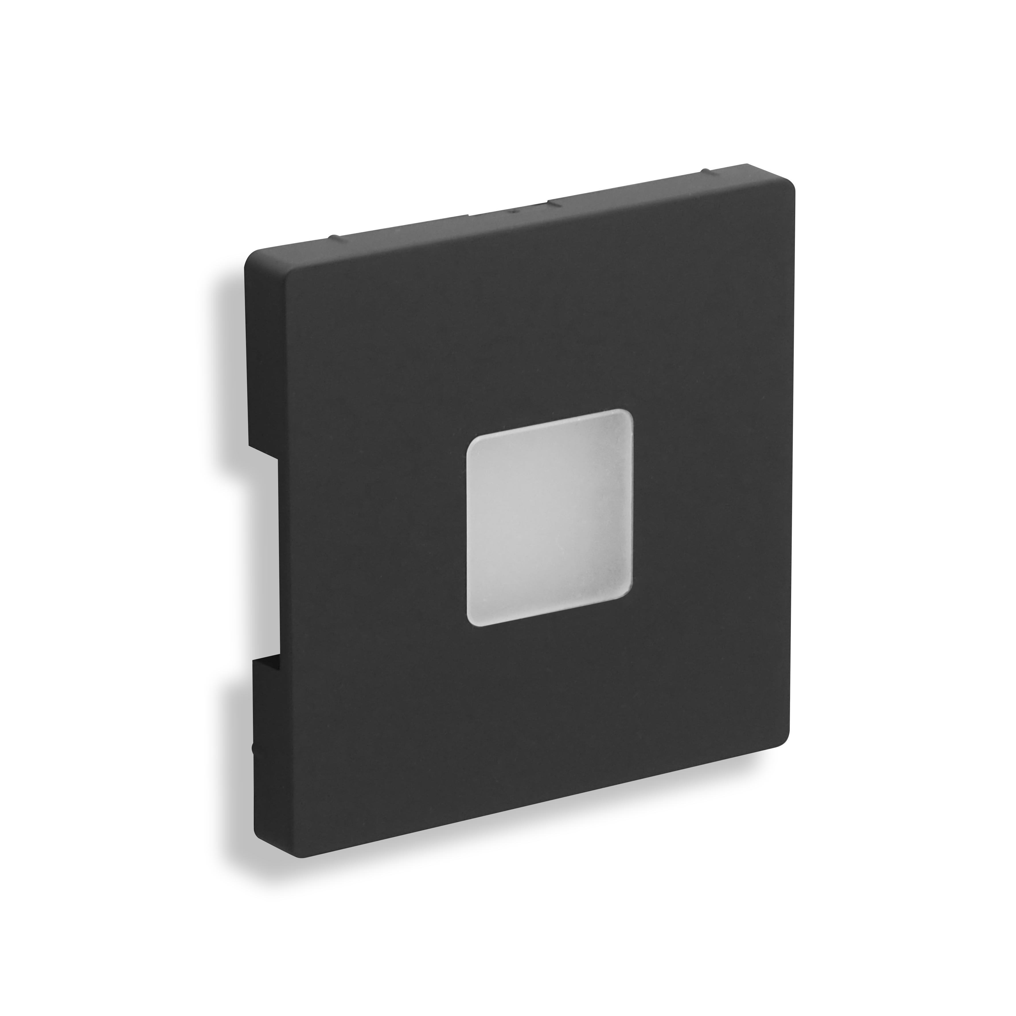 qles WEQ6034 Wandeinbauleuchte Quadrat, für Merten D-Life, beleuchtet/LED/warmweiß (3000k), Anthrazit, lackiert, IP44