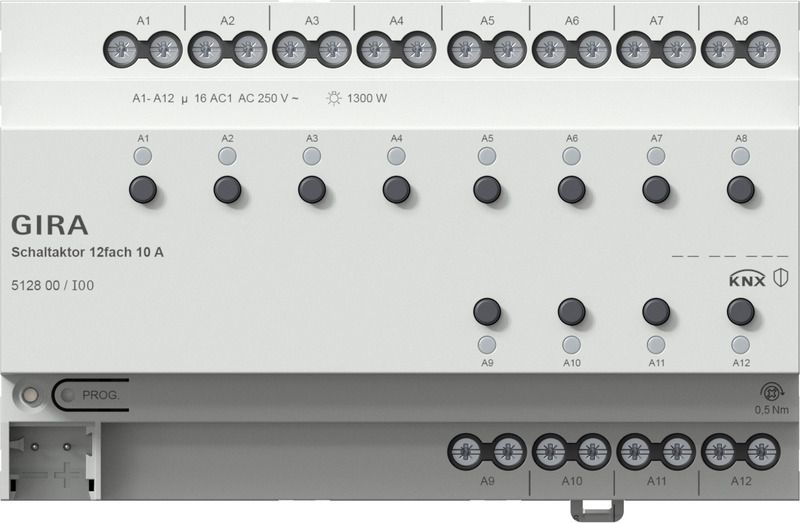 Gira 512800 Schaltaktor 12-fach 10 A für KNX