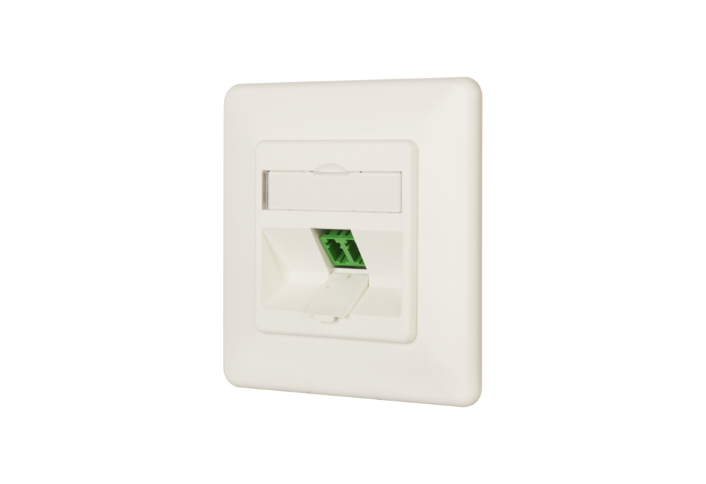 Metz Connect 1501207K1U-E LWL Unterputz-Anschlussdose OpDAT UP LC-D APC FTTH, Singlemode, Sichtfenster